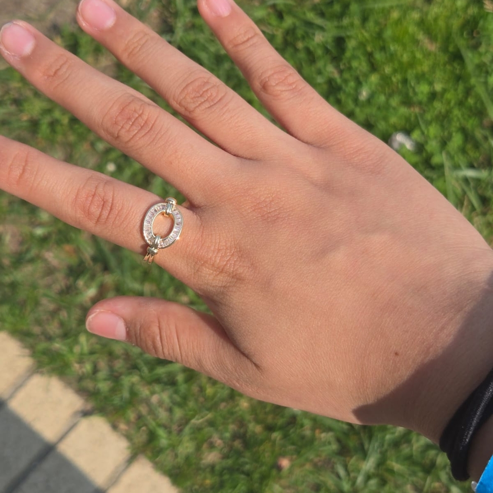 Elegant Gold and Silver Women's Ring Stainless Steel,adjustable.